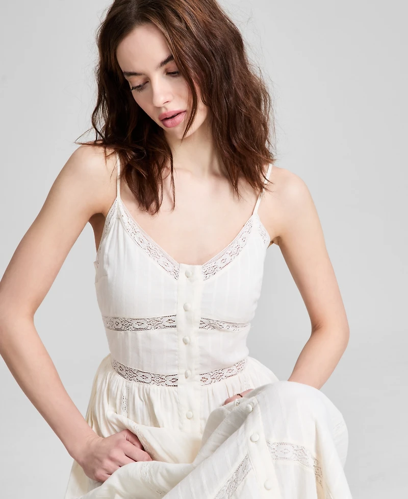 And Now This Women's Lace-Inset Fit & Flare Maxi Dress, Exclusively at Macy's