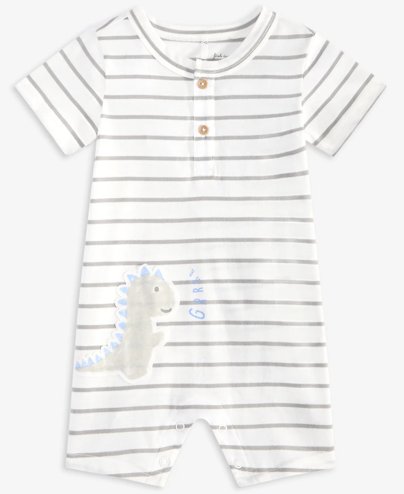 Baby Boys Dinosaur Striped Sunsuit, Exclusively at Macy's