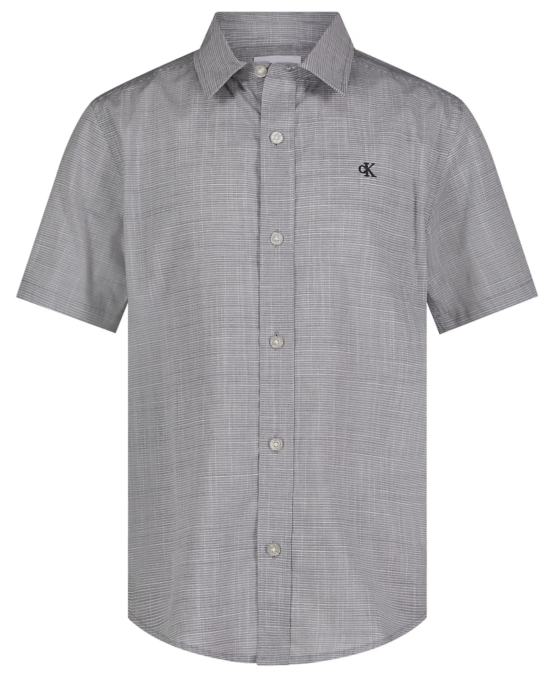 Calvin Klein Big Boys Linen Textured Shirt