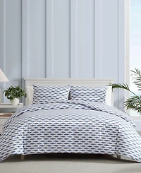 Nautica Woodblock Fish Percale 2-Pc. Duvet Cover Set, Twin