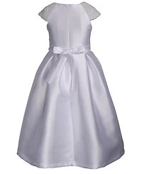 Bonnie Jean Big Girls Mikado Embellished Cultivated Pearl Communion Dress