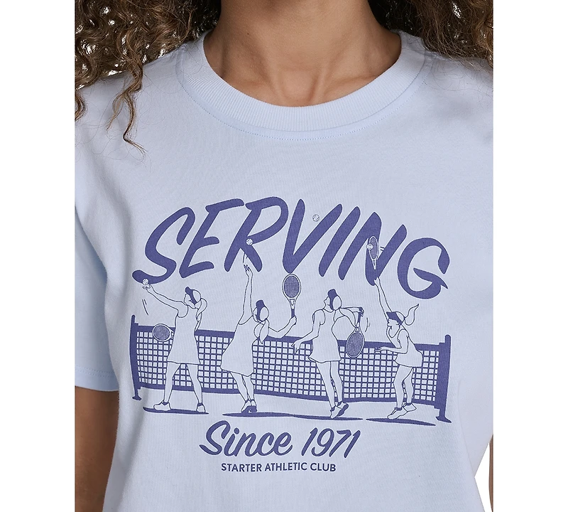 Starter Women's Cotton Retro Tennis Graphic T-Shirt