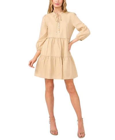 CeCe Women's 3/4-Sleeve Tiered Mini Dress