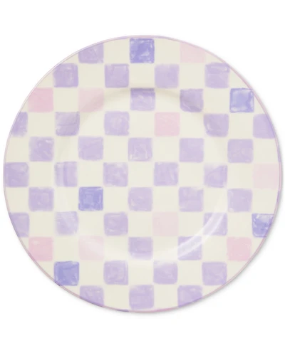 Mackenzie-Childs Lilac Check Dinner Plate