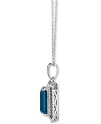 Le Vian Deep Sea Blue Topaz (3-9/10 ct. t.w.), Chocolate Diamond (1/4 t.w.) and Nude (1/5 Pendant Necklace 14k Strawberry Gol