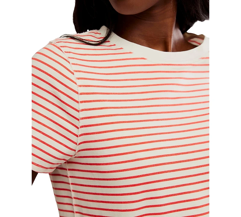 Free People Women's Everyday Cotton Striped T-Shirt