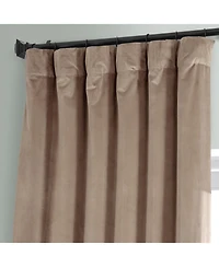 Half Price Drapes Pashmina Taupe Signature Plush Velvet Hotel Blackout Curtain