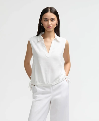 Nvlt Women s Sleeveless Top with Side Drawcords