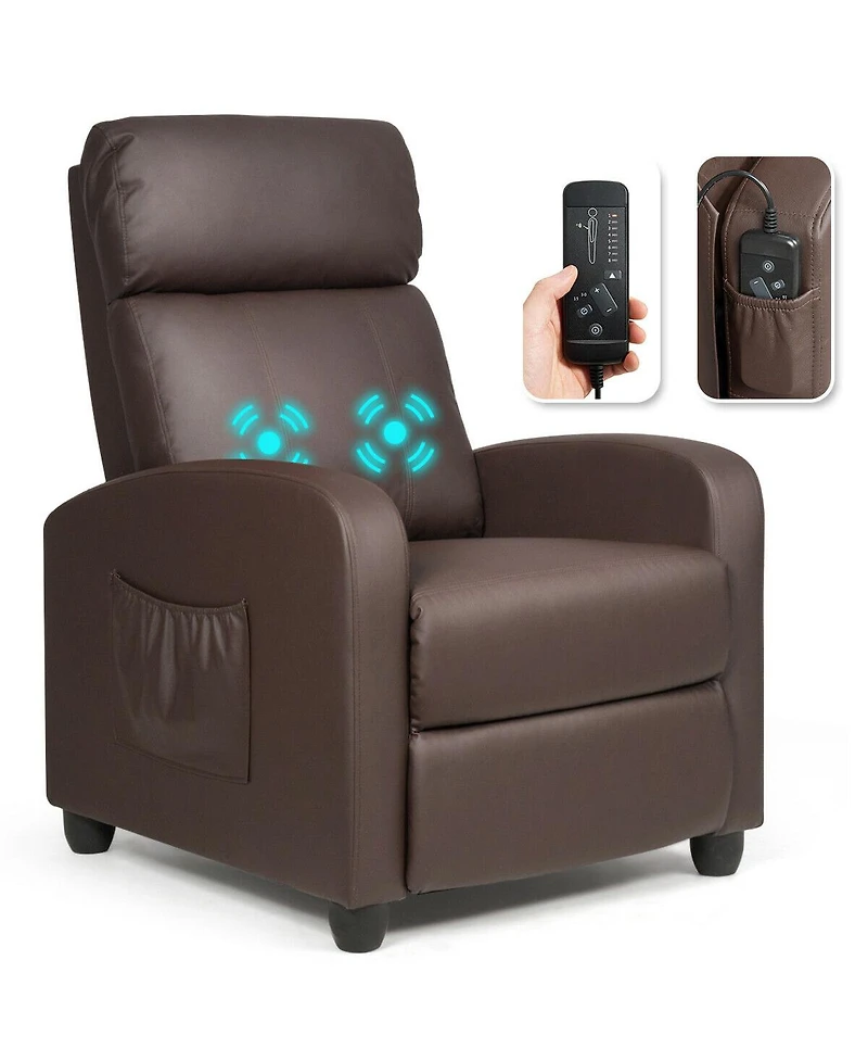 Recliner Sofa Wingback Chair with Massage Function