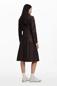 Desigual Women's Peplum leather biker jacket