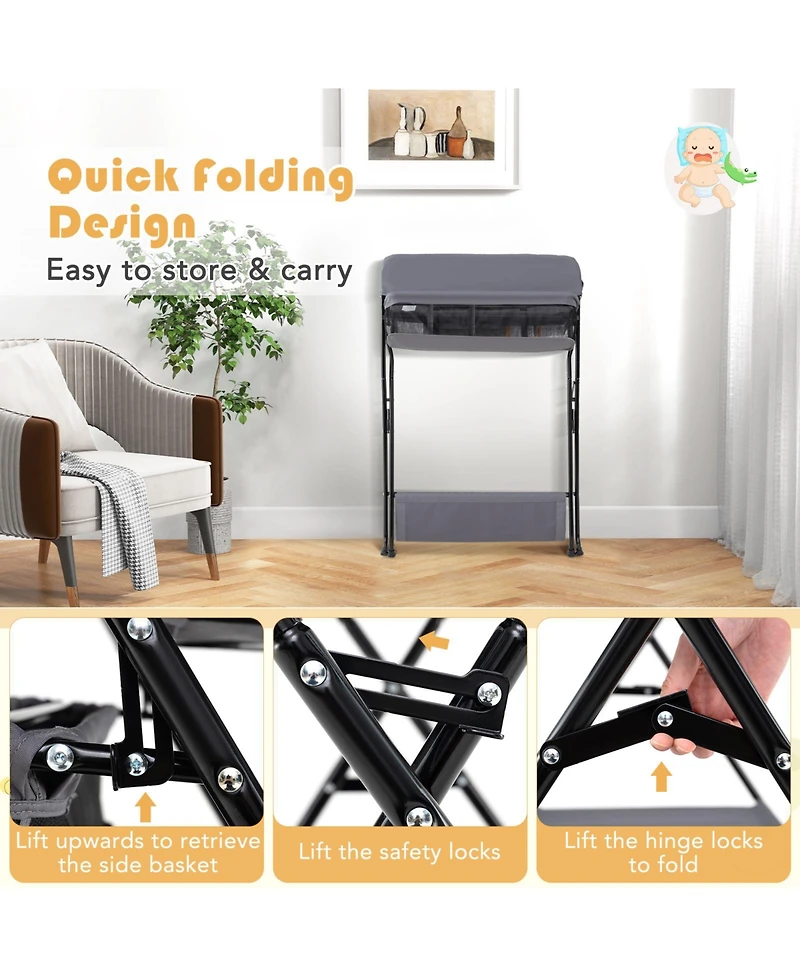 Gouun Baby Storage Folding Diaper Changing Table