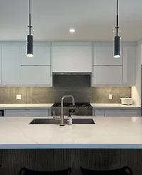 Dainolite 12" Metal Glass Luna 6W Led Pendant with Glass
