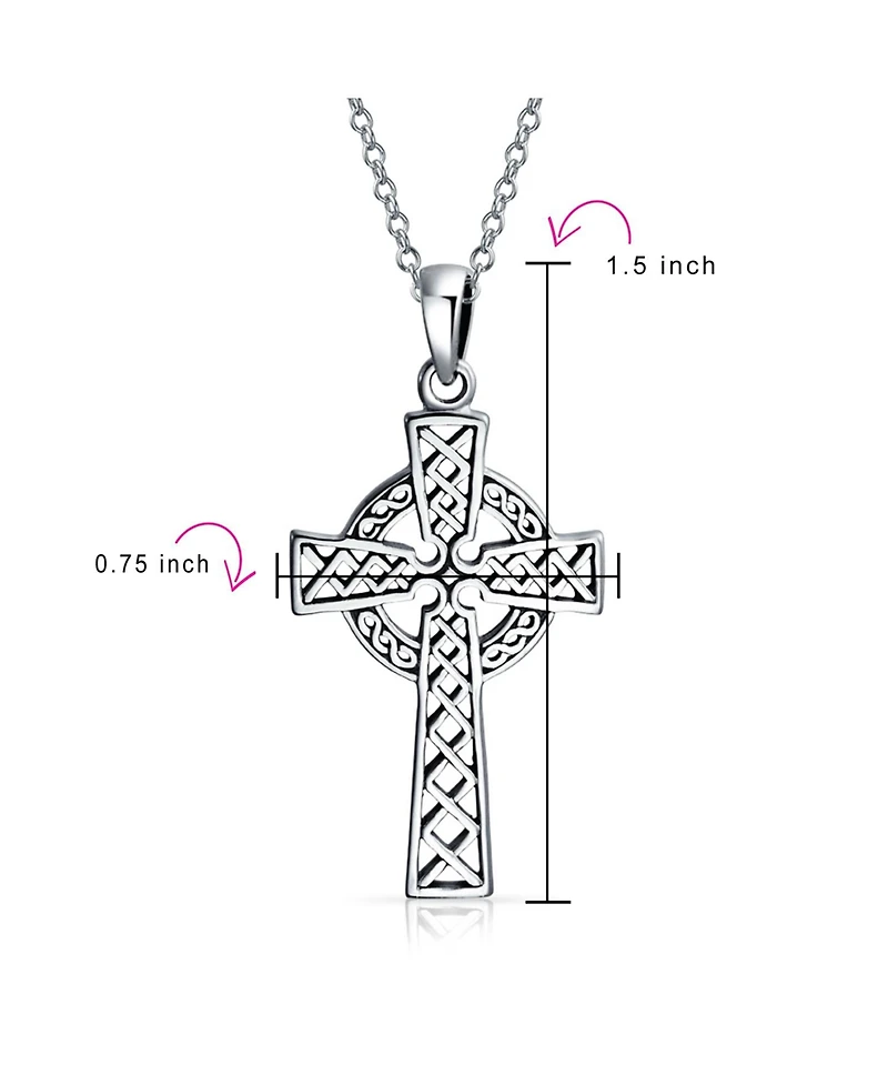 Bling Jewelry Viking Love Knot Celtic Cross Pendant Necklace Sterling Silver