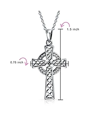 Bling Jewelry Viking Love Knot Celtic Cross Pendant Necklace Sterling Silver