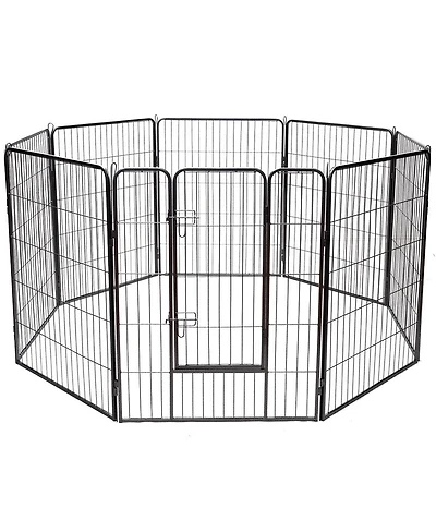 8 Metal Panel Heavy Duty Pet Playpen Dog Fence with Door