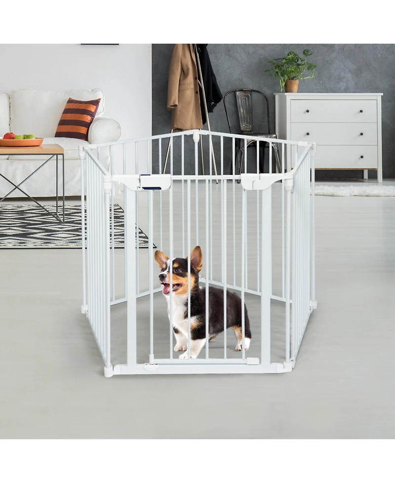 115 Inch Length 5 Panel Adjustable Wide Fireplace Fence