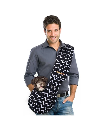 Furry Fido Adjustable Pocket Pet Sling - Chevron