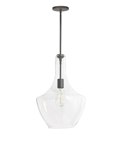 Dainolite 17.75" Glass, Metal Petalite 1 Large Light Pendant with Glass