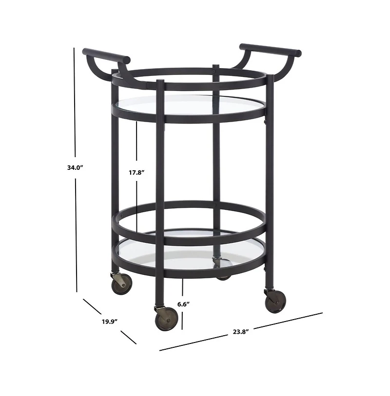 Sienna 2 Tier Round Bar Cart