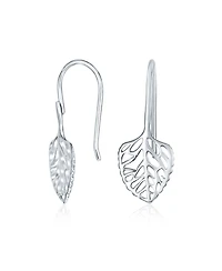 Bling Jewelry Delicate Filigree Leaf Dangle Earrings in Sterling Silver Nature-Inspired Jewelry