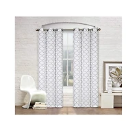 Kate Aurora Shabby Chic Designed 2 Pack Premium Trellis Grommet Top Curtain Panels - 38 in. W x 84 in. L, Gray