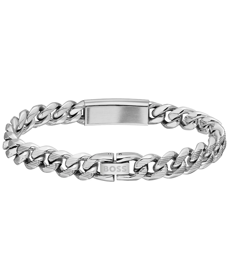 Hugo Boss Men's Kassy Emblem Stainless Steel Chain Bracelet