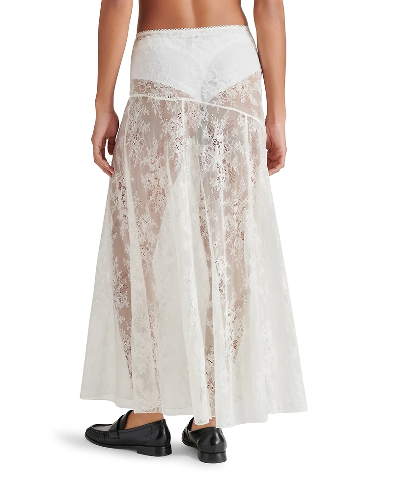 Steve Madden Women's Veera Sheer Lace Maxi Skirt
