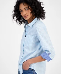 Nautica Jeans Women's Cotton Gingham Button-Front Shirt
