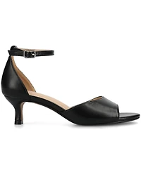 Journee Collection Women's Jezzie Peep Toe Kitten Heel Dress Sandals