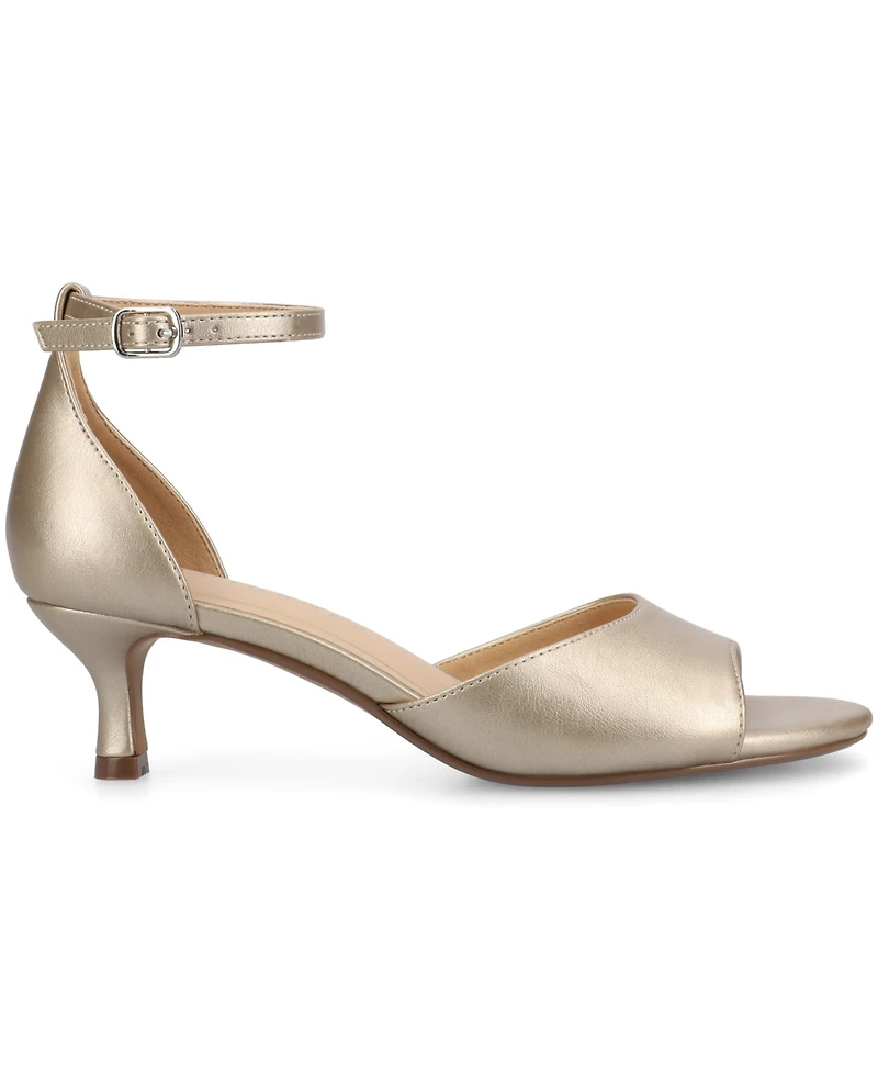 Journee Collection Women's Jezzie Peep Toe Kitten Heel Dress Sandals