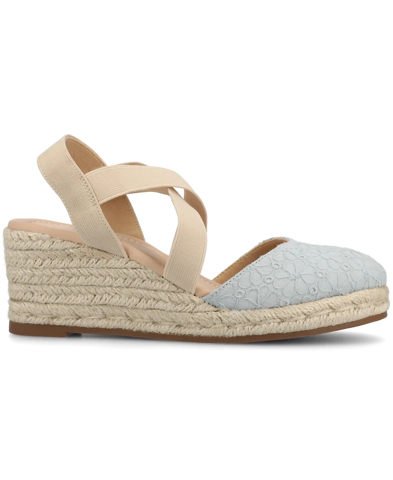 Journee Collection Women's Ashlee Espadrille Platform Wedge Sandals
