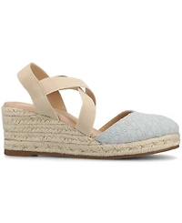 Journee Collection Women's Ashlee Espadrille Platform Wedge Sandals