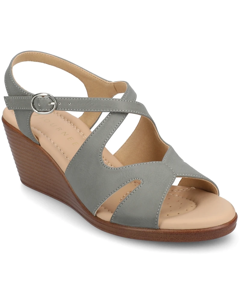 Journee Collection Women's Kedzie2 Strappy Wedge Sandals