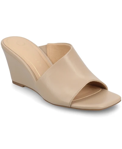 Journee Collection Women's Clementine D'Orsay Slip-On Wedge Sandals