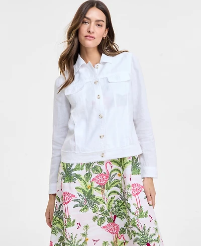Charter Club Women's 100% Linen Jacket, Created for Macy's
