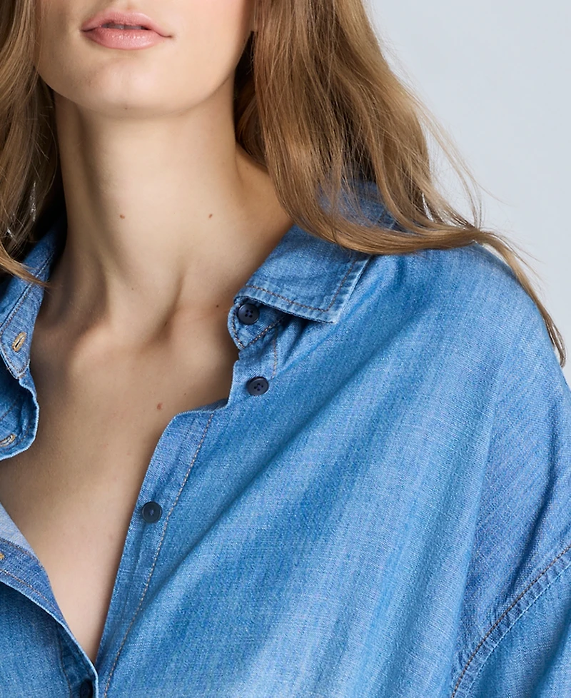 Kenneth Cole Women's Cotton Gradient-Dye Oversized Shirt