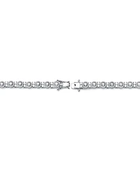 Sterling Silver with Clear Cubic Zirconia & White Pearl Tennis Bracelet in White Gold Plated or 14K Gold Plated