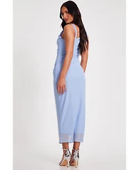 Quiz Women's Mesh One Shoulder Chain Detail Maxi Dress