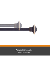 Kenney Fast Fit Easy Install Decorative Curtain Rod - 5/8" Mission Style