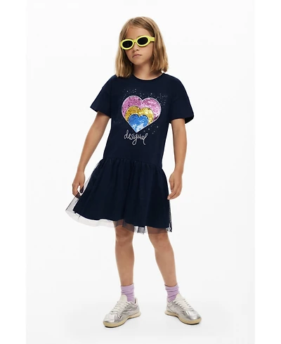 Desigual Girls's Short heart dress