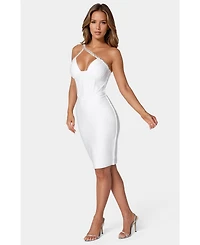 Bebe Women's Embellished Crystal Corset Bandage Dress