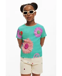 Desigual Girls Girls's Ribbed floral T-shirt