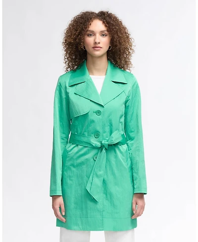 Nvlt Women s Crinkle Trench with Self Belt