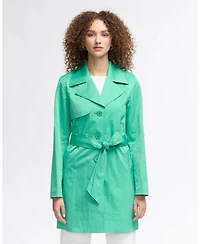Nvlt Women s Crinkle Trench with Self Belt