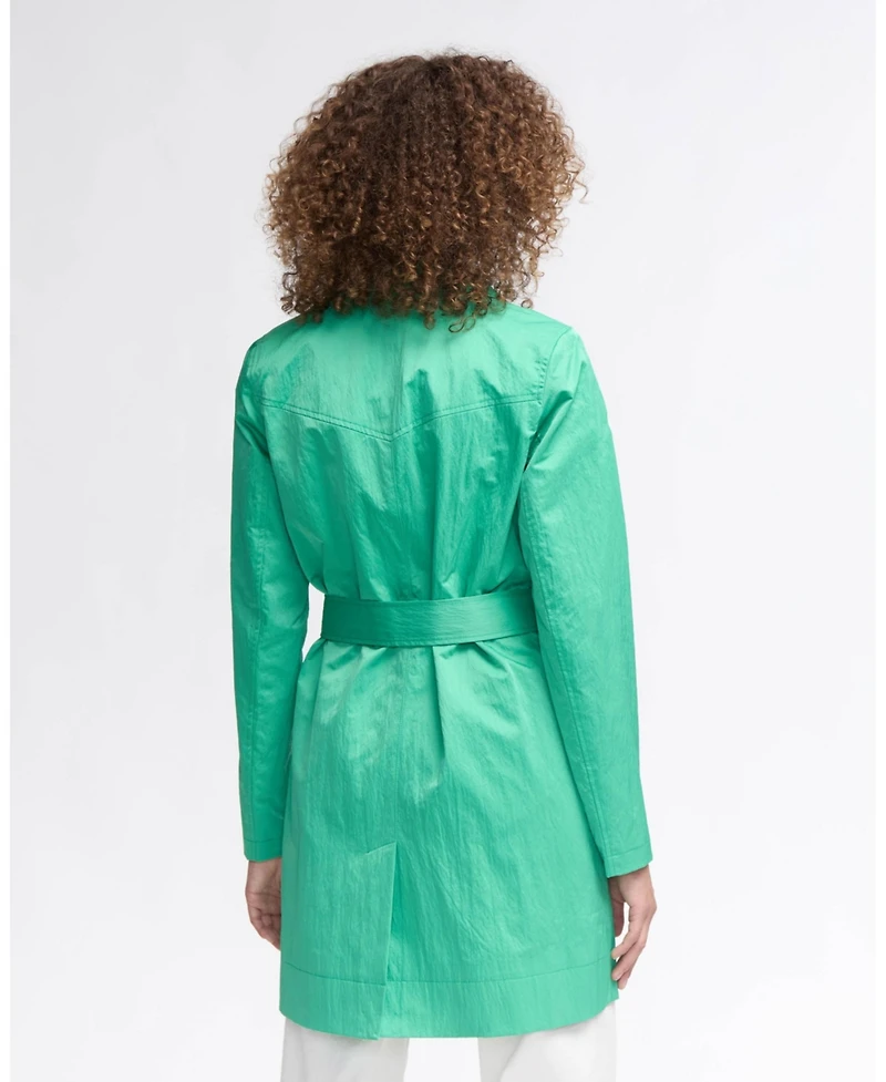 Nvlt Women s Crinkle Trench with Self Belt