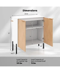 2-Door Buffet Cabinet Sideboard with Shelf and Metal Legs For Dining Room