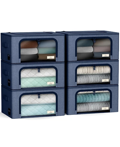 Sorbus Pack Foldable Storage Box - Metal Frame, Oxford Fabric, Large Window & Handles Organization for Bedroom