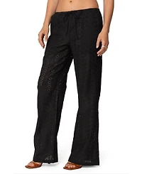 Edikted Womens Lemon Lacey Cotton Pants