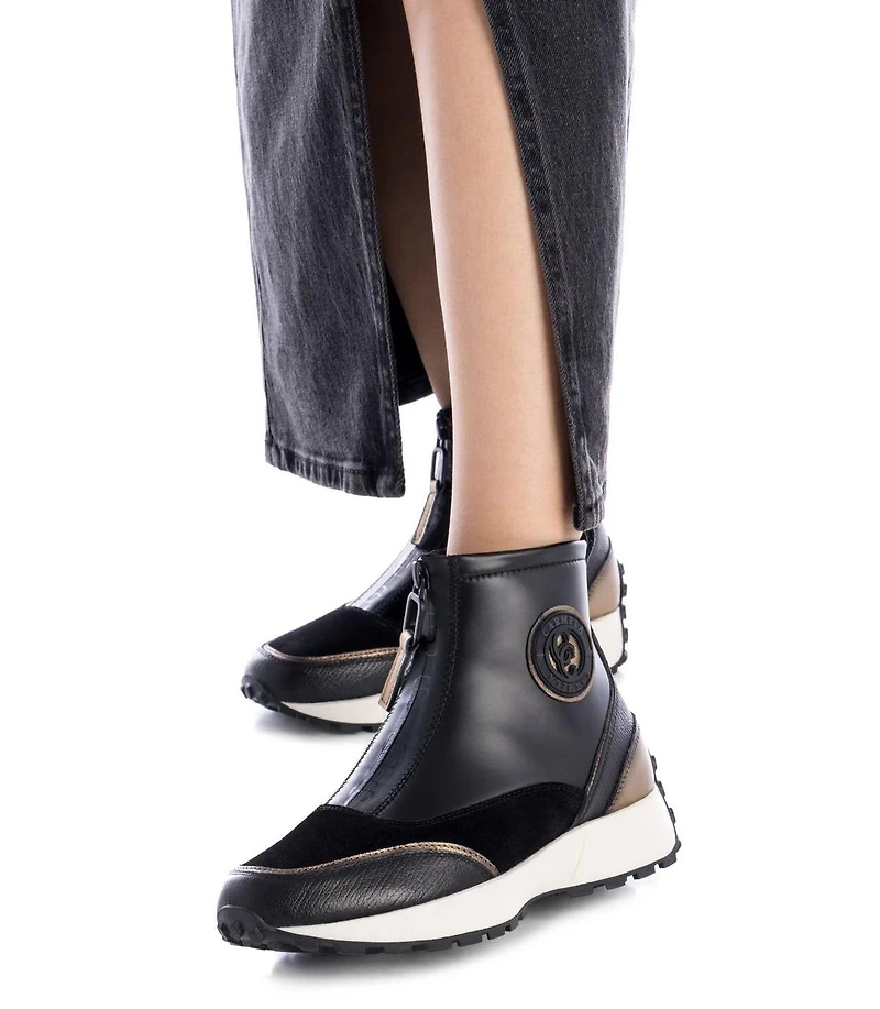 Carmela Leather Collection Women's Sneaker Booties By Xti