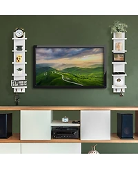 Sorbus 2 Pack 5 Tier Wall Mounted Floating Shelf Unit with Hooks - Home Decor and Storage Organizer